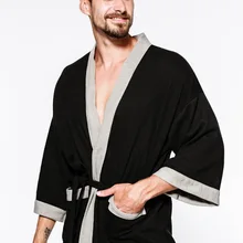 Европейский осеннее платье Мужская спальный костюм хлопковый Халат праздничная одежда плюс дома домашняя пижама комплект