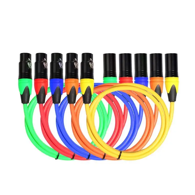 5 шт. 1 8 м/6 м цветной XLR 3pin Штекерный аудио кабель микрофон электрическая гитара m/F