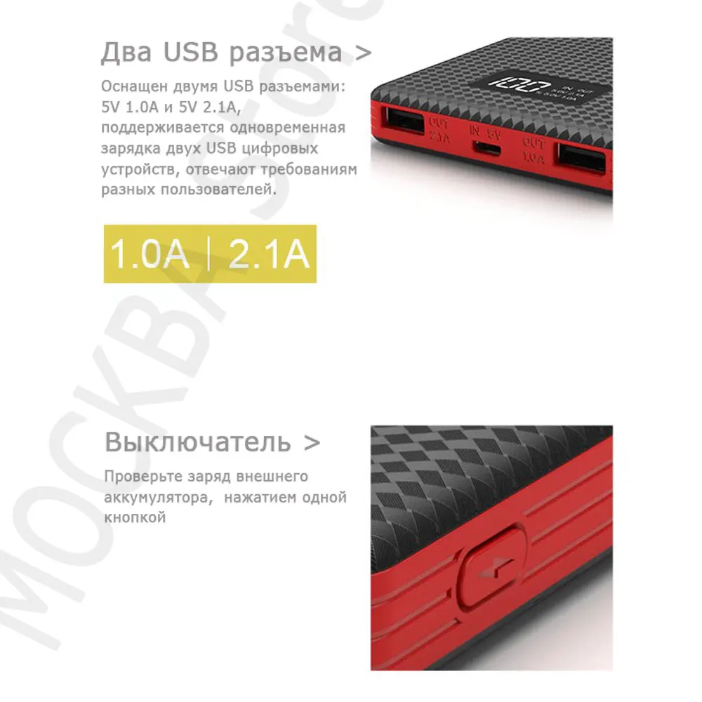 PINENG power Bank PN-969, 20000 мА/ч, двойной USB внешний аккумулятор, зарядное устройство, литий-полимерный аккумулятор для телефона