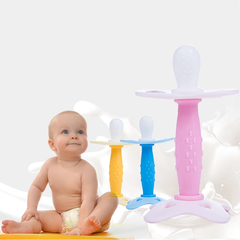1PC Silicone Baby Teether Stick Baby Full Silicone Molar