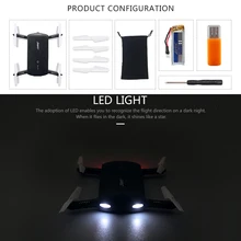 JJRC H37 Quadcopter Selfie Drone Foldable 6-Axis Gyro Altitude Hold G-sensor Elfie Mini Flight with Camera 720p WIFI FPV RC RTF