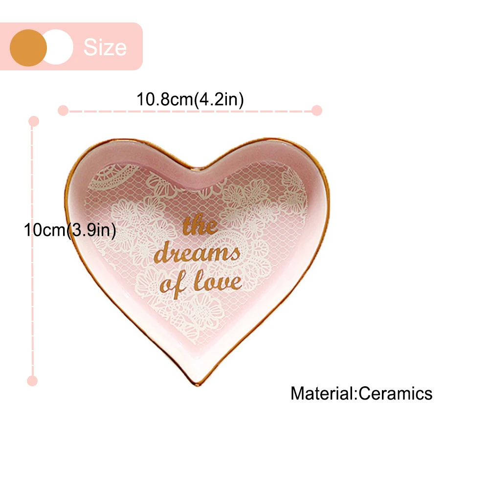 Декоративное Фигурное блюдо любви розовое ювелирное теарелка керамическая поднос для завтрака торт десерт Ювелирная тарелка посуда для девушки женщины