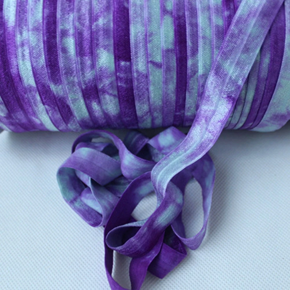 

513/465 tie-dye FOE 5/8" Tie Dye Fold Over Elastic for DIY Accessories 100yards, welcome custom color