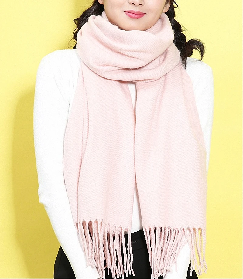 

High Quality Fashion Winter Scarf Women Spain Desigual Scarf Solid Thick Brand Shawls and Scarves for Women S002-pink