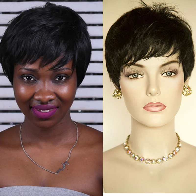 Newest 8inch Fashion Women Short Wig Charming Black synthetic har boy