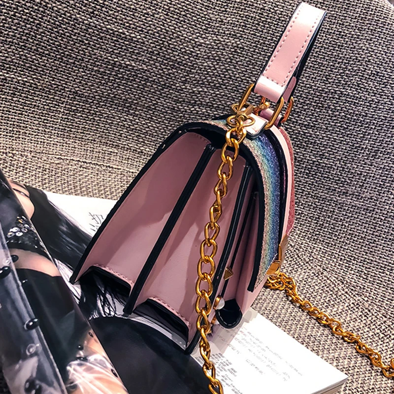 Women Handbag Fashion Sequin Female Exquisite Shoulder Bags Rainbow Rivet Crossbody Bag Messenger Bags Bolsos Mujer Tote SS7164 (16)