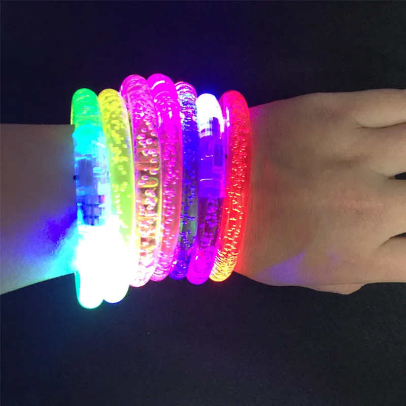 10pcs/lot Colorful changing LED bracelet Light up Bracelet flashing