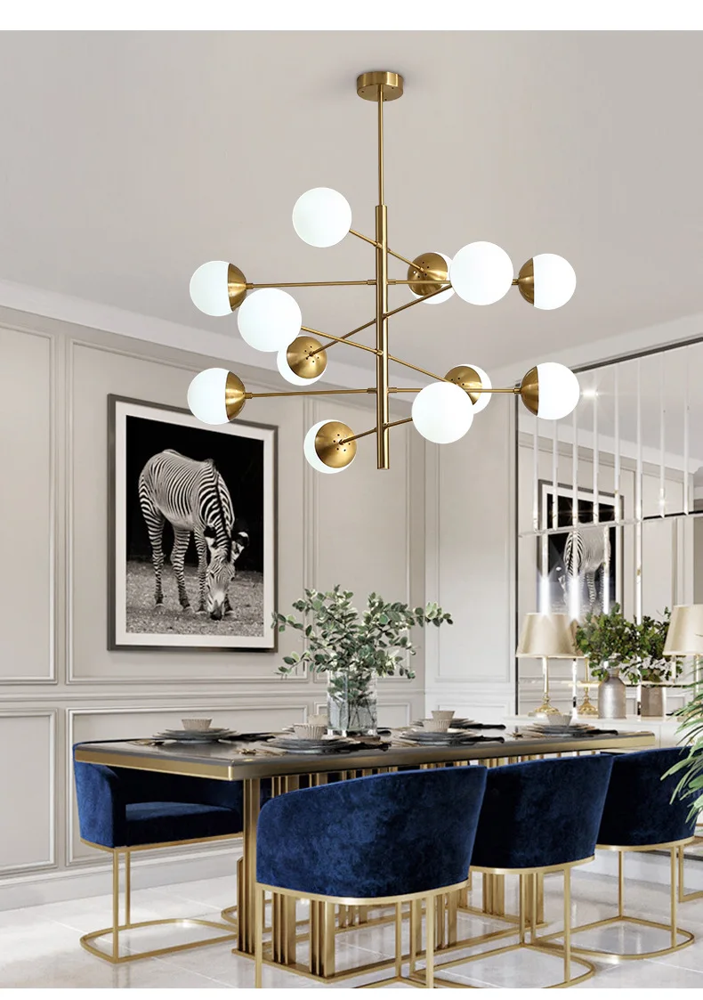 Постмодерн Лофт квартира молекулярный подвесной светильник Искусство креативный металлический стеклянный шар вилла гостиничный зал подвесные светильники