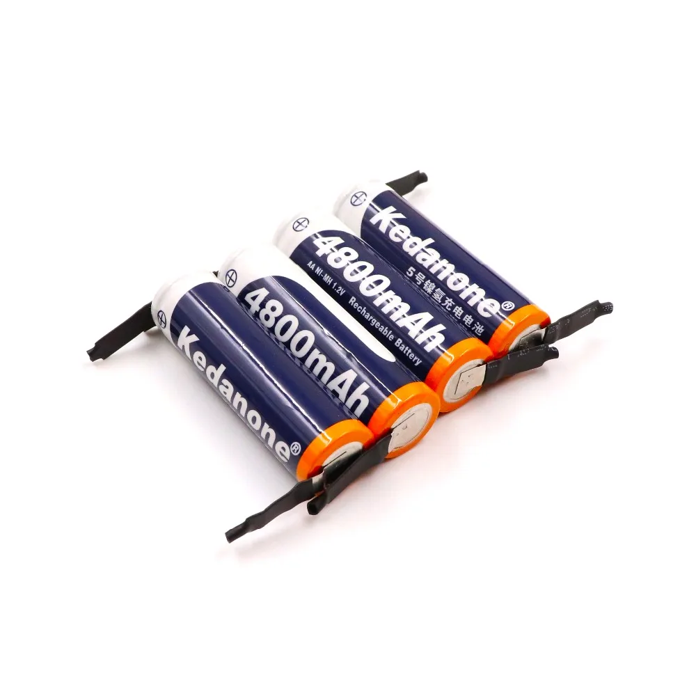 

Ni-mh 1.2v AA rechargeable battery 4800 mAh nimh cell green case with welding inserts for Philips shaver razor toothbrush