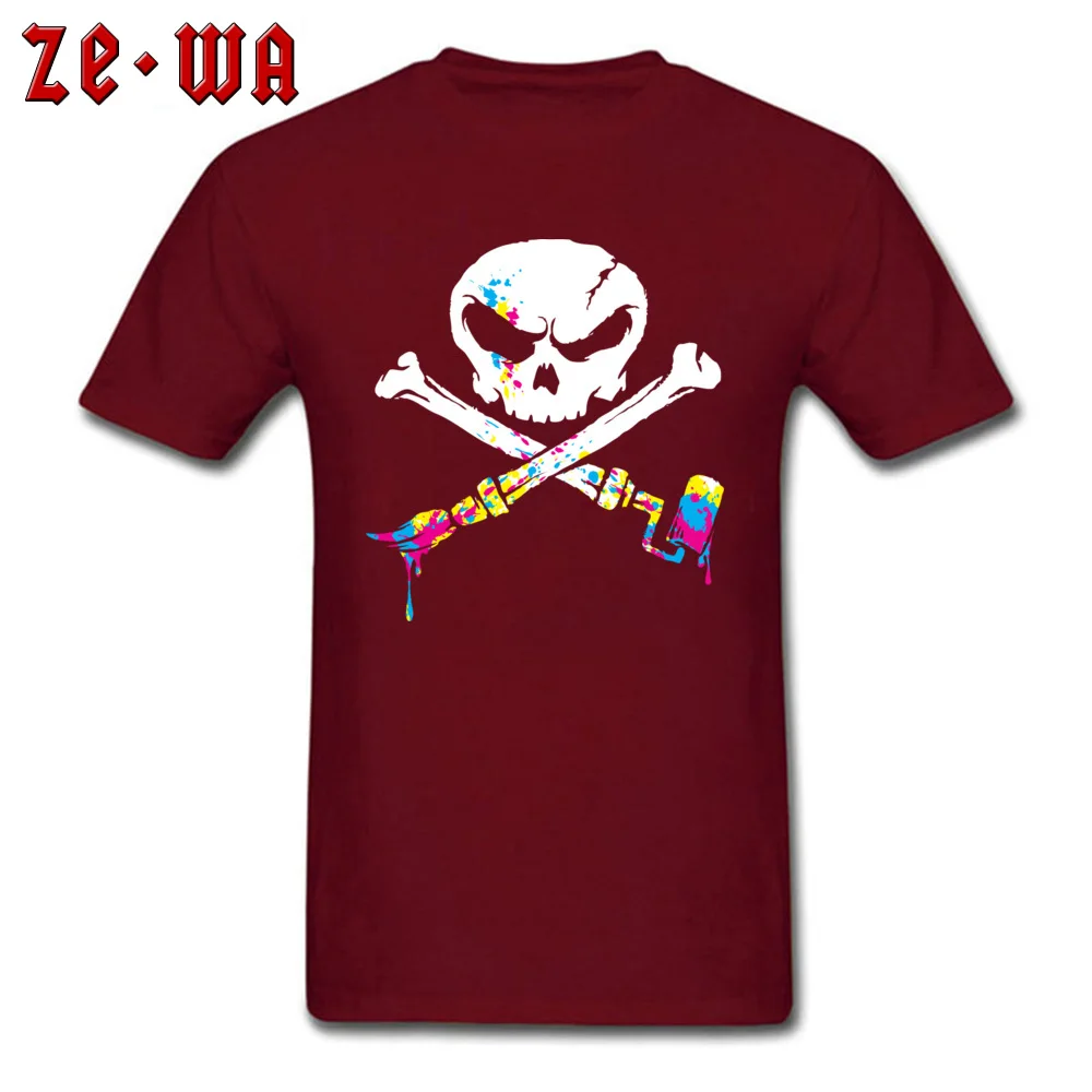 SummerCustom Short Sleeve Tops & Tees Father Day Slim Fit O-Neck Pure Cotton T-shirts Men T-Shirt Artist To The Bone CMY  Artist To The Bone CMY maroon