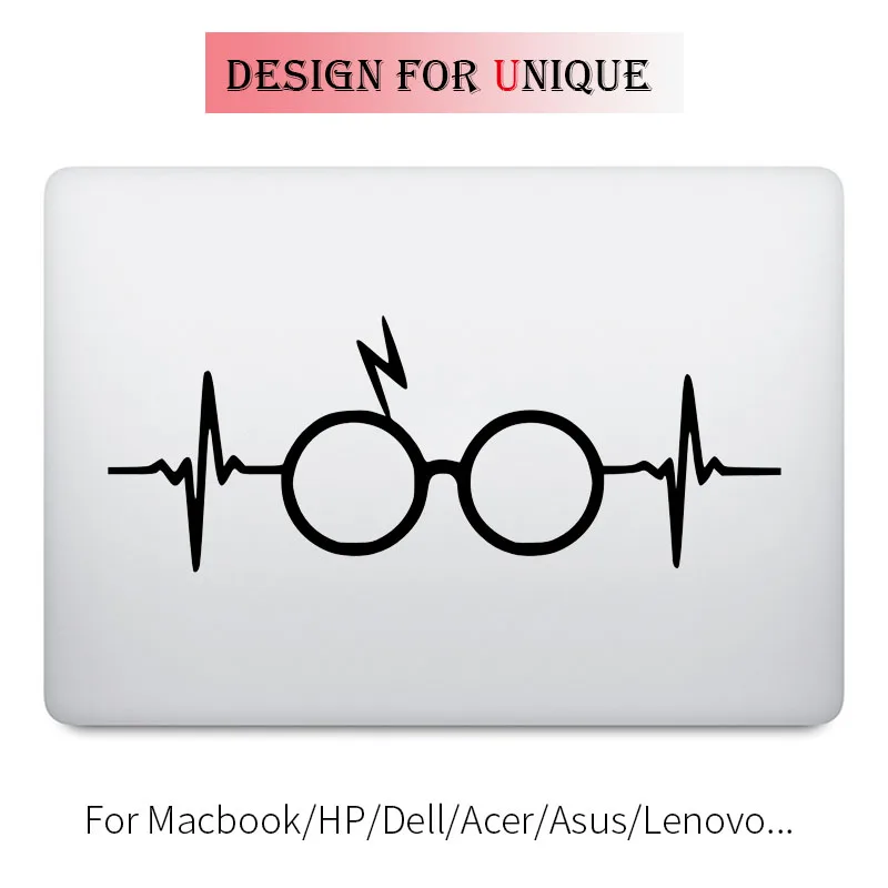 Harry Potter Heartbeat Glass Laptop Decal for Apple Macbook Sticker Pro Air Retina 11 12 13 15 inch Vinyl Mac Surface Book Skin