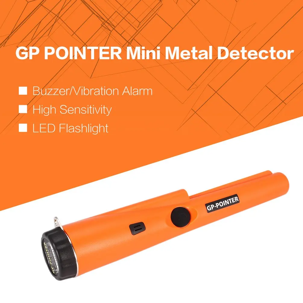 

GP POINTER Handheld Mini Pro Pinpointing Metal Detector Gold Silver Coin Treasure Finder Hunting Search Vibration Alarm