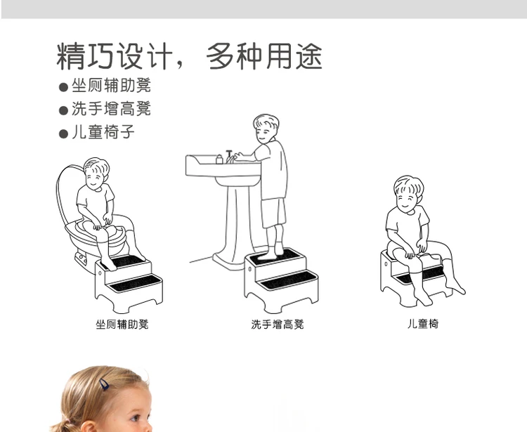 Луи мода многоцелевой двухступенчатый стул детский стульчик подставка для ног Туалет вспомогательный Противоскользящий
