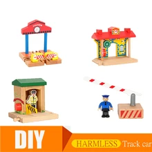 

Magic DIY Thomas And Friends Wood Train Track Accessories Wooden Train Station Wood Track Barrier Educational Toys For Children