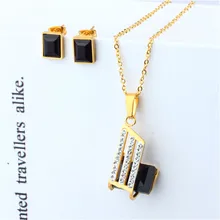 OUFEI conjuntos de joyas de acero inoxidable para Mujer Accesorios joyería de boda india conjunto de collar turco(China)