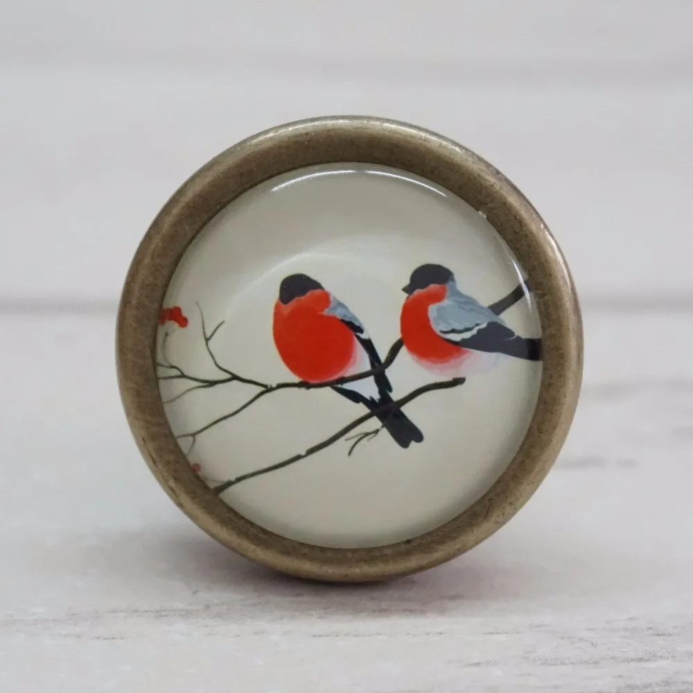 

Flower Birds Drawer Knobs Vintage Style Knobs Copper Sliver Bronze Rustic Funiture Animal Door Cabinet Handles Hardware