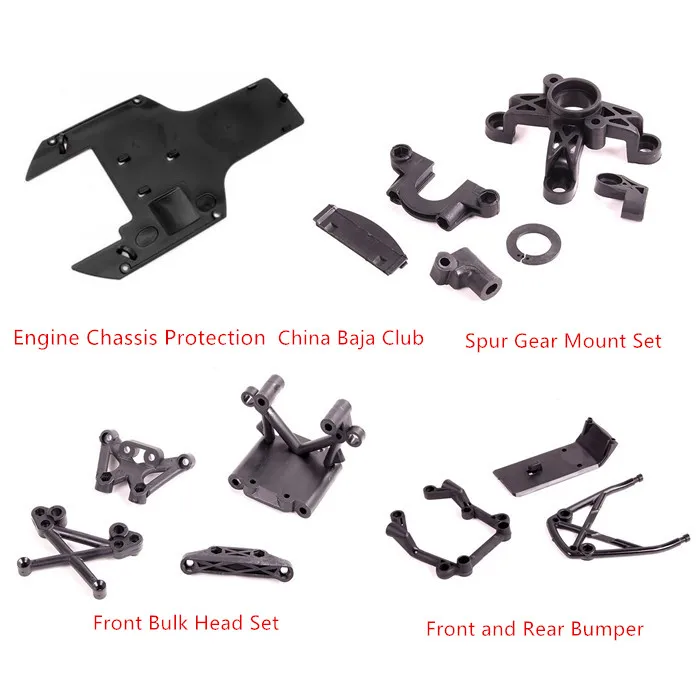 

Engine Chassis Protection Spur Gear Mount Set Front Bulk Head Set Front and Rear Bumper for 1/5 HPI Rovan Baja 5B 5T 5SC