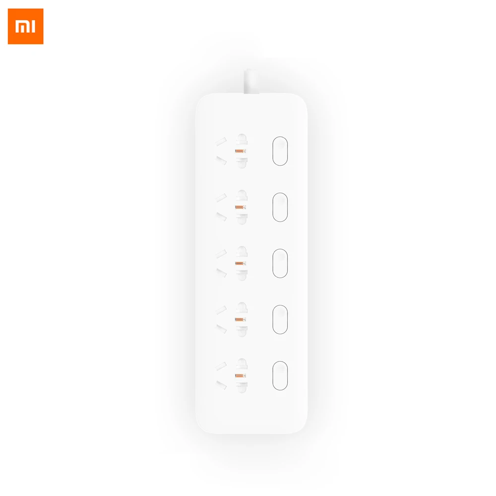 Цена Оригинальный Xiaomi мощность полосы розетка с 5 Вспомогательный выключатель 5 розетки защита от перегрузки 250 В в Max Детская безопасность двери