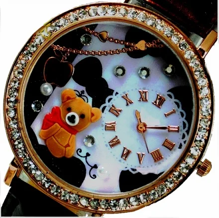 1pc Mini 3d Bike Teddy Bear Ballet Sofa Kitty watch DIY wristwatch japanese clay Ladies young women teen korean style kids Toy