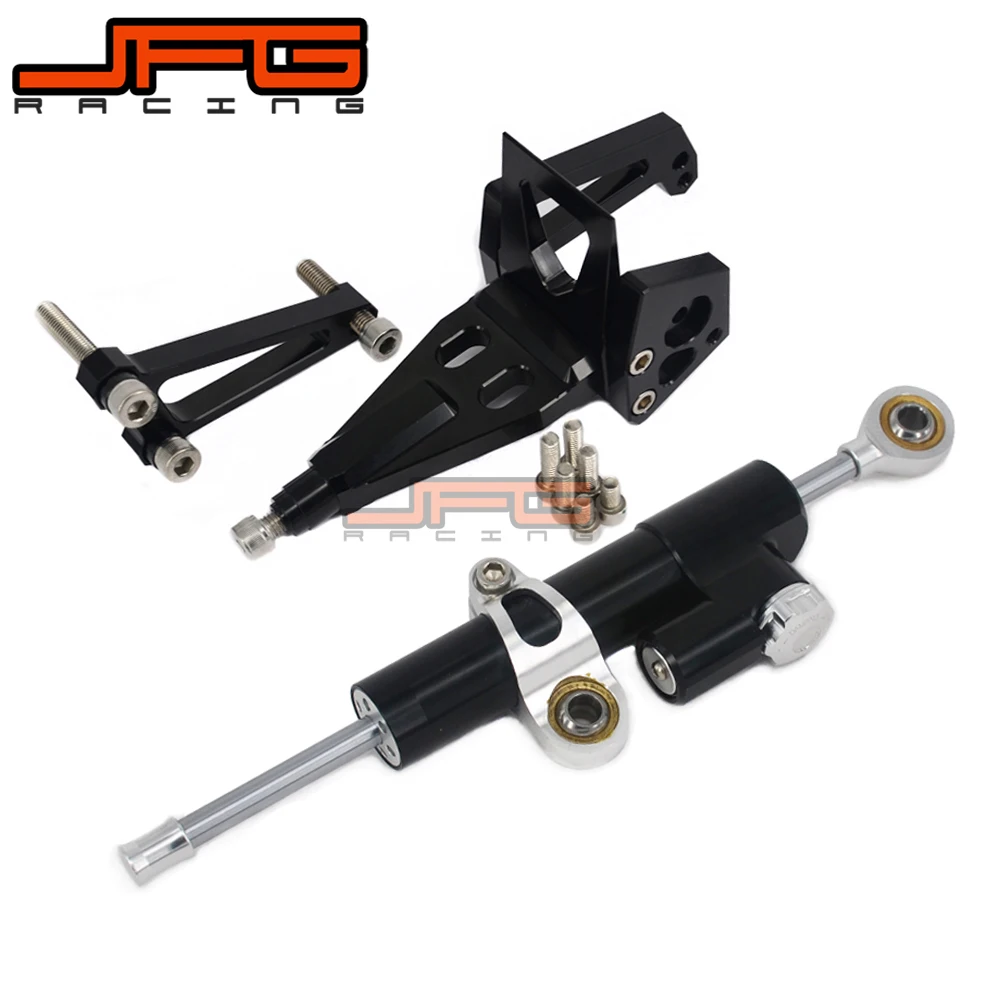 

CNC Steering Damper Stabilizer Linear Reversed Safety Control & Adapter Bracket For KAWASAKI ER6N ER-6N 2009 2010 2011 09 10 11