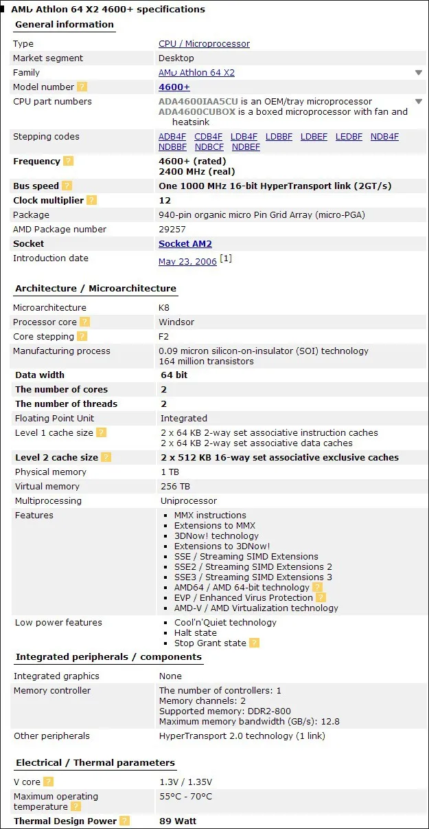 Процессор AMD Athlon 64X2 4600+ cpu(2,4 ГГц/1 м/1000 ГГц) Socket am2(Рабочая) 940 pin sell X2 4400+ 4800