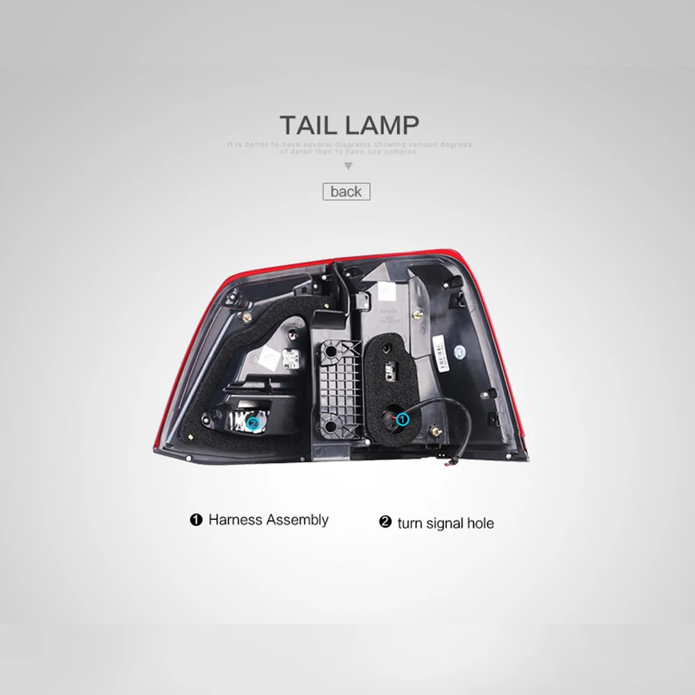 Llight для Toyota Land Cruiser 2008 2009 2010 2011 LED задний фонарь в сборе стоп сигнальная лампа