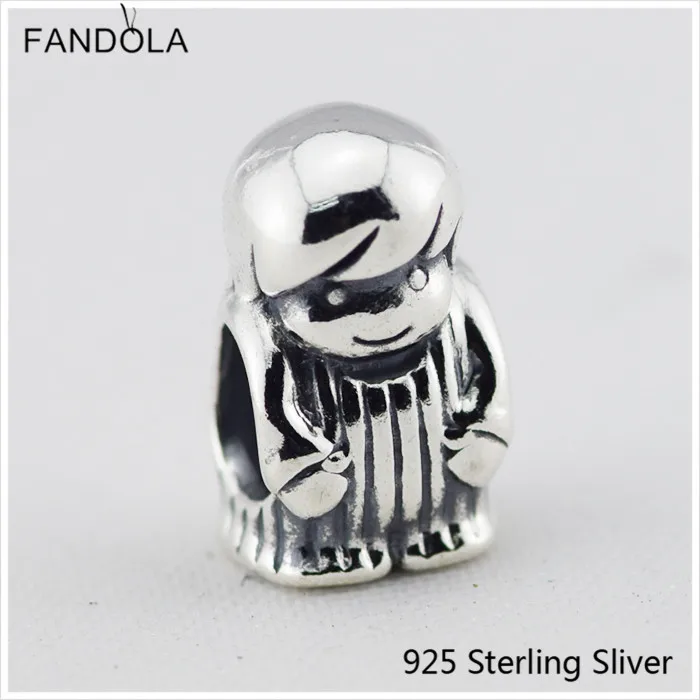 

100% 925 Sterling Silver Little Boy Charm Fit for DIY Women Snake Chain Bracelets Jewelry Making Gift
