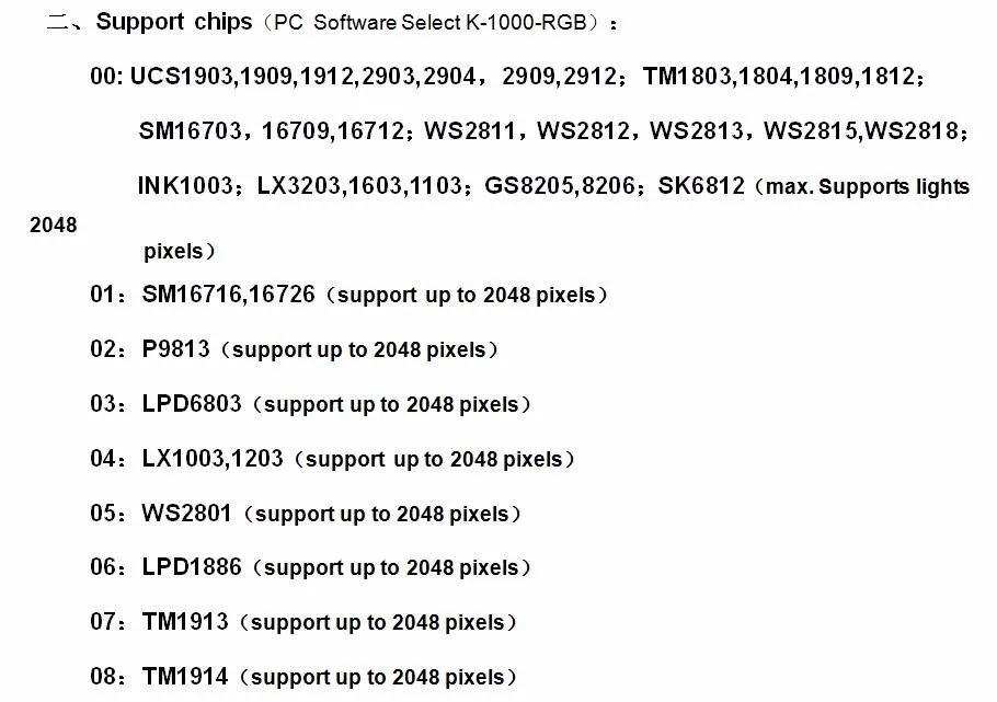 Бесплатная доставка DC5V-24V K-1000C контроллер (T-1000S обновленный) WS2812B, WS2811, APA102, SK6812, 2801 светодиодный 2048 Пиксели программный контроллер