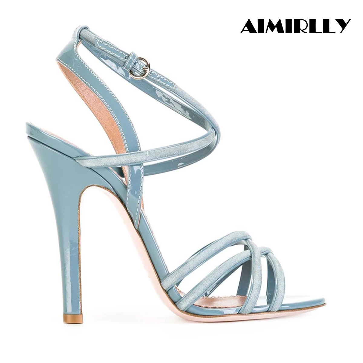 light blue strappy heels