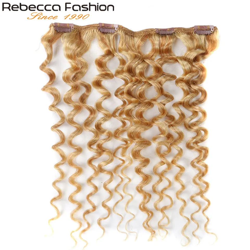 Rebecca 7 шт. человеческие волосы для наращивания перуанские вьющиеся светлые