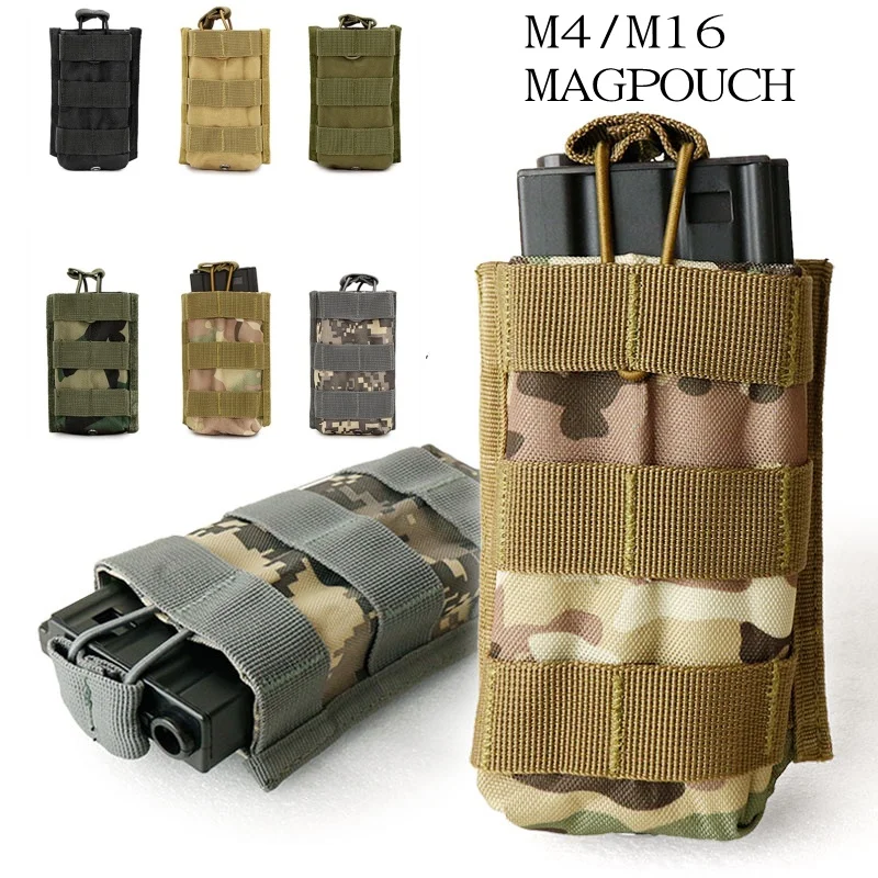 

CQC Military Single Open-Top M4/M16 5.56 .223 MOLLE Tactical Magazine Pouch Airsoft Paintball Walkie Talkie Holder Mag Bag