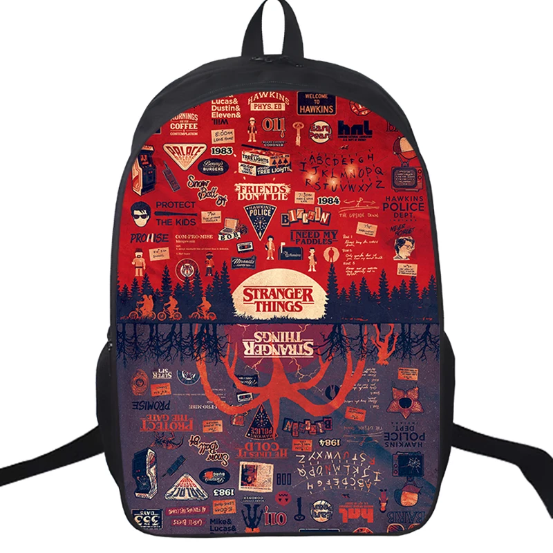 

16 Inch Stranger Things Teenagers Backpack Daily Bookbag Surprise Gift Children Boy Girl Schoolbag Casual Travel Shoulder Bags