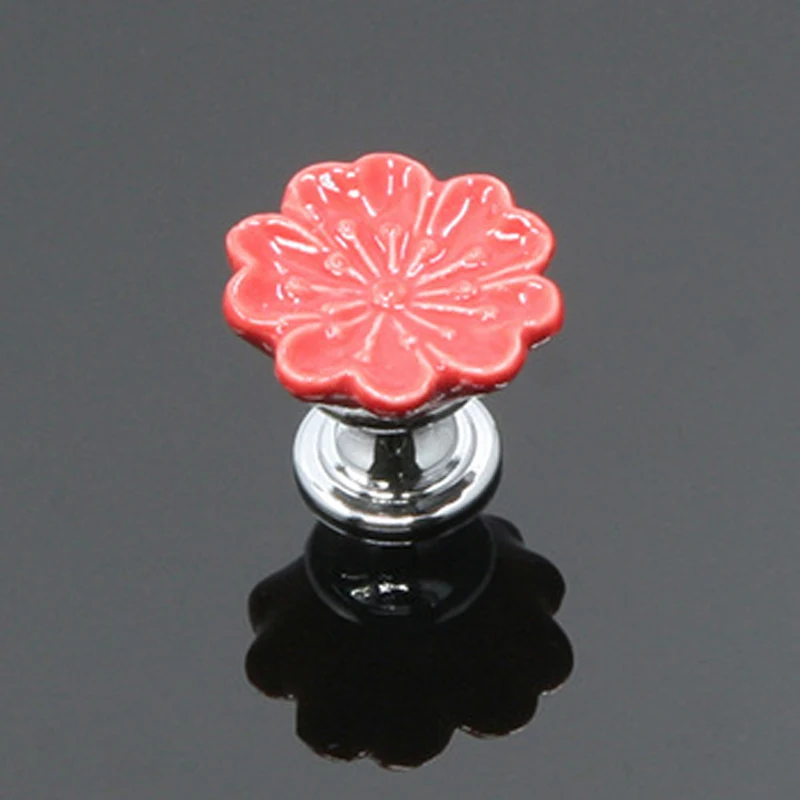 

5Pcs Handle Door Cabinet Drawer Knobs Flower Ceramic Cupboard Kitchen Furniture Pulls JA55