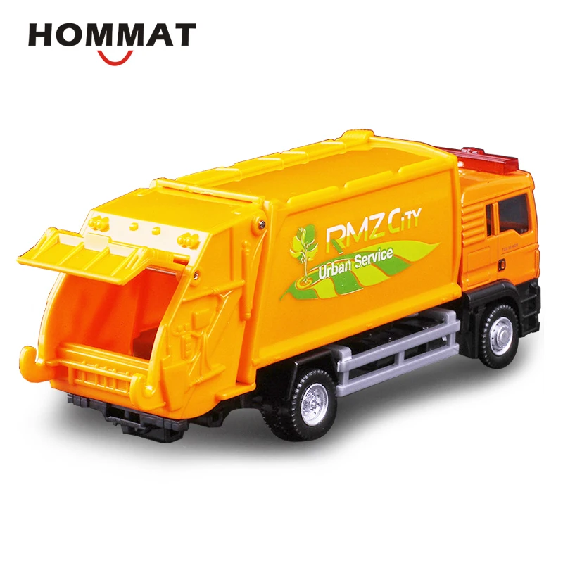 HOMMAT имитация RMZ город масштаб 1:64 мужской Мусоровоз С мусорным баком модель