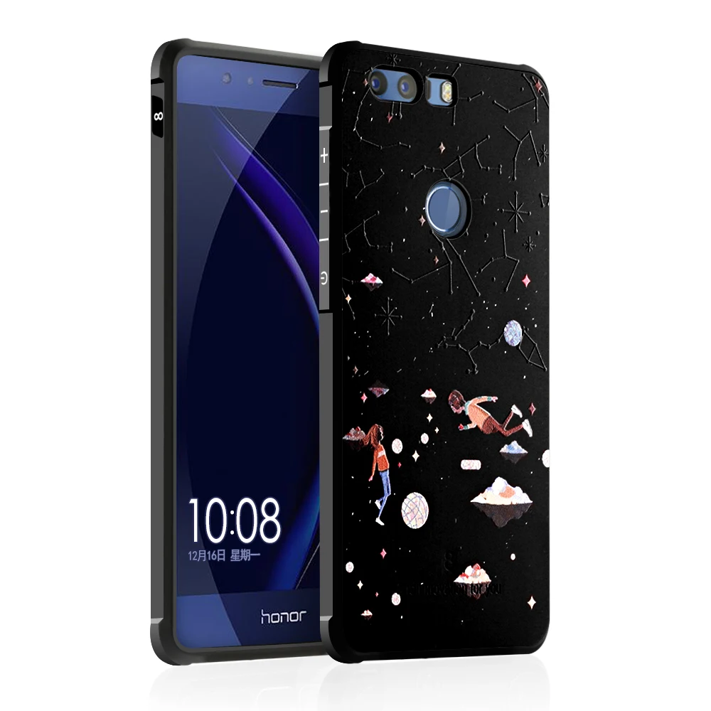 

Phone Cases For Huawei Honor 8 Lite Case Huawei Honor 8 Case Cover 3D Relief Soft Silicone TPU Back Cover Huawei Honor 8/ Lite