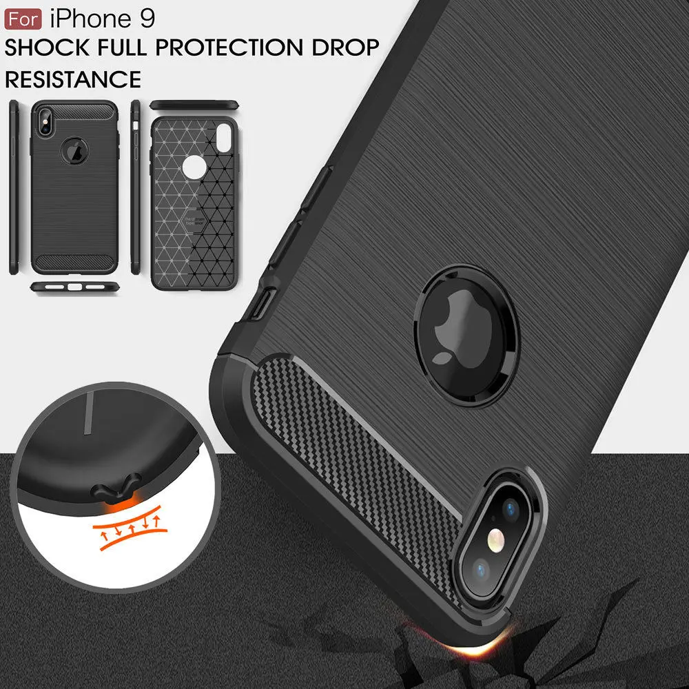 

For Iphone X Carbon Fiber and anti-stretch TPU Rubber Silicone Protective Phone Case For iphone XR XS XS MAX 6 7PLUS