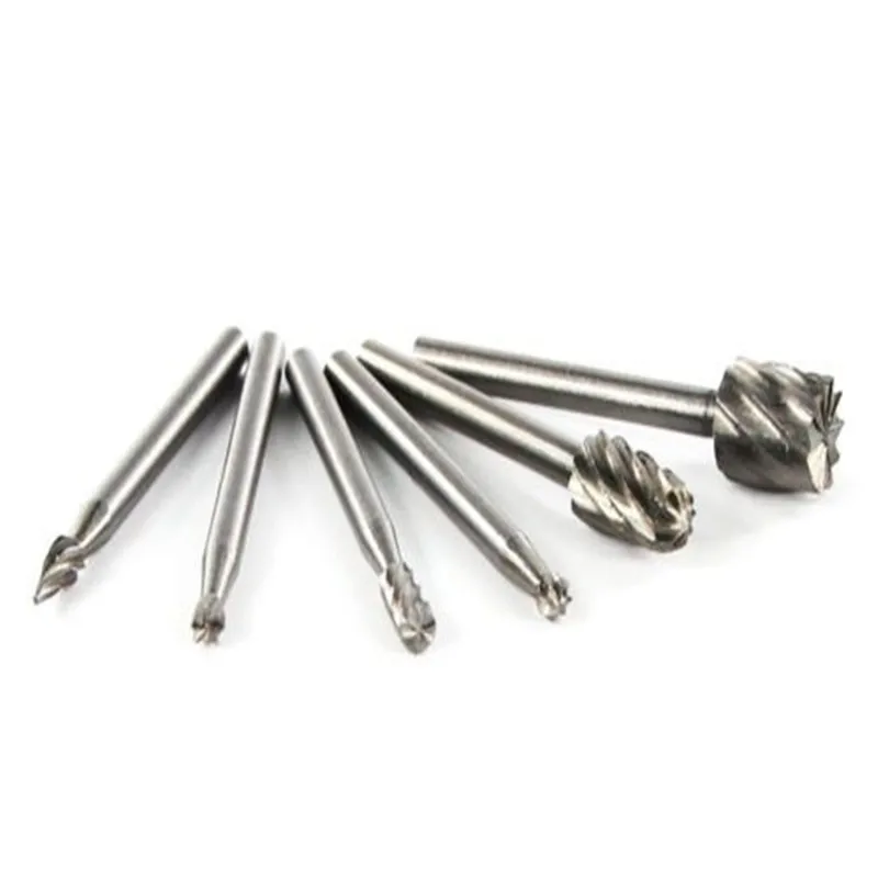 

6pcs/set Mini Bit Sets Dremel Rotary Tool High Speed Cutting Tools HSS Routing Cutters For Woodworking Knife Carving Accessories
