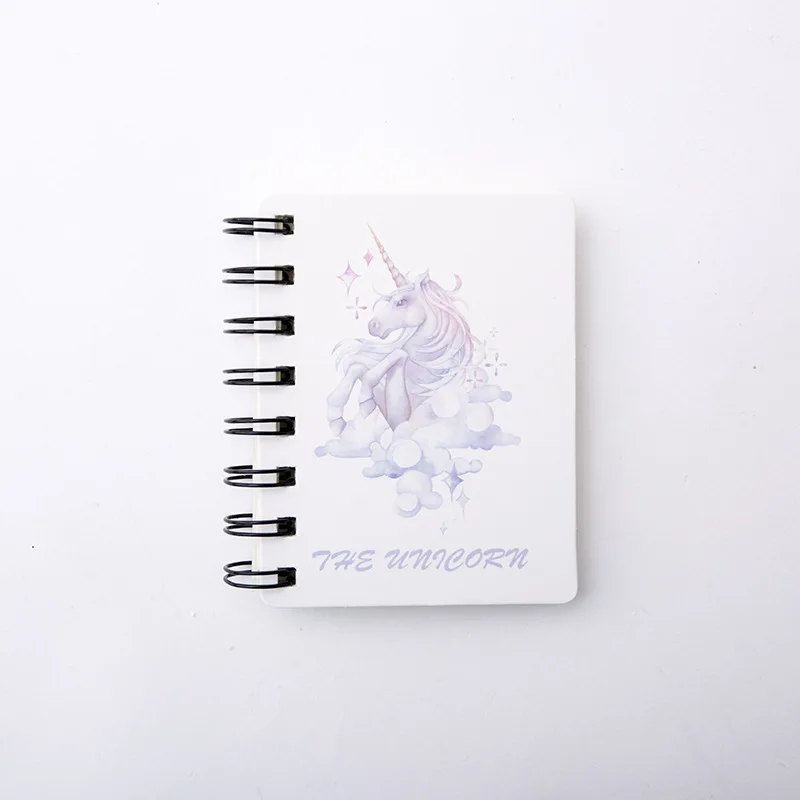 80 листов прекрасная катушка опрокидывания ноутбук портативный карманный ноутбук мини катушка мультфильм ноутбук креативный Забавный тетрадь с животными - Цвет: Фиолетовый