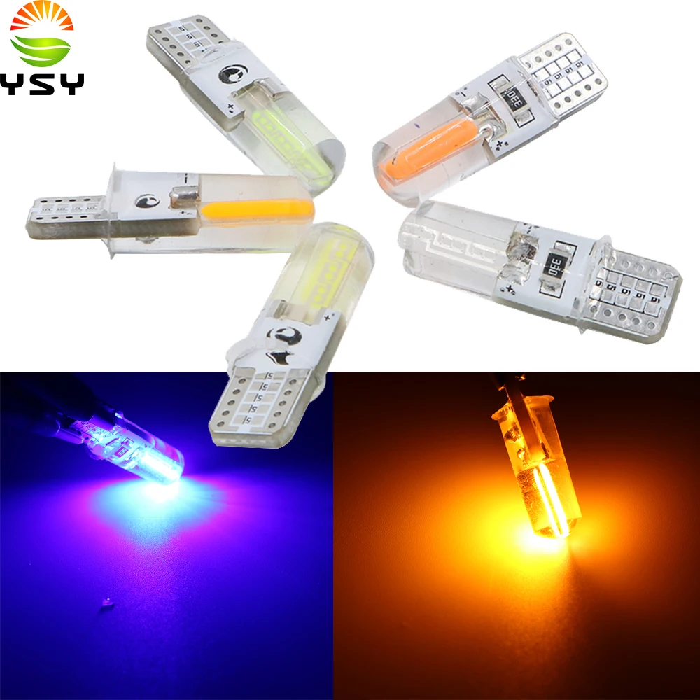 

YSY 300X NEW T10 W5W WY5W 168 2825 Car Interior Dome Light Silica Gel COB LED Bulbs Silicone Shell Auto Wedge parking light