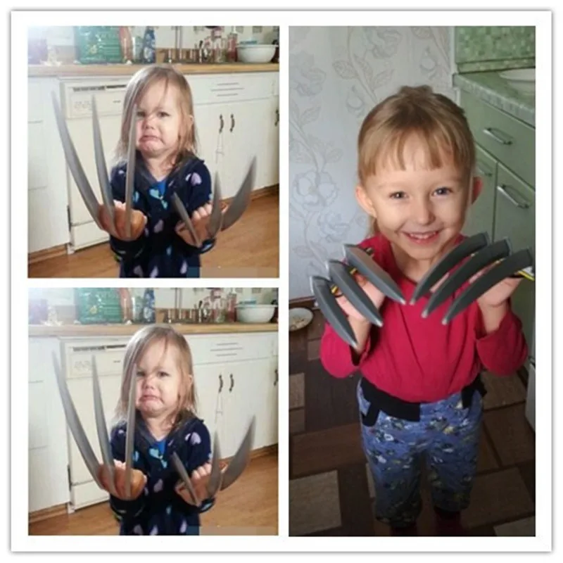 1 пара 25 см ABS носимые Росомахи когти Фигурки игрушки для детей X-men супергерой оружие реквизит Хэллоуин косплей украшения