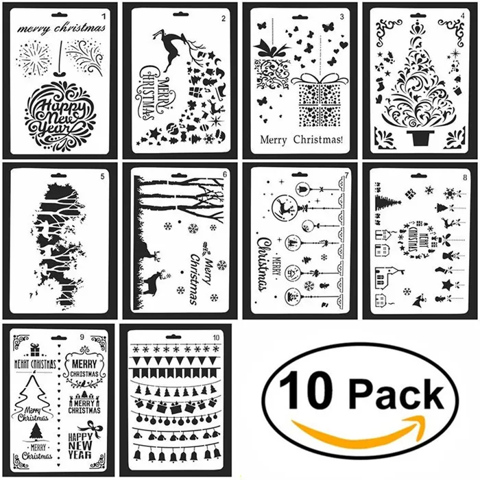 10 шт. набор трафаретов Bullet Journal трафареты для рождества журналов скрапбукинга
