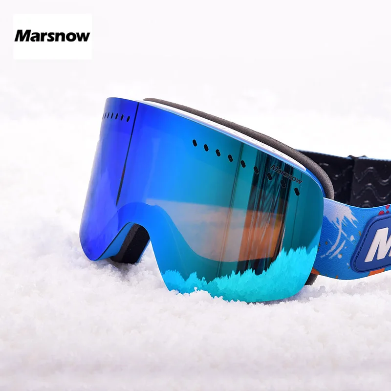 Marsnow лыжные очки дети двойной Слои объектив Стекло маска UV400 Анти туман лыжный