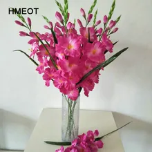 HMEOT 70cm Simulation glaïeul orchidée artificielle fleurs plantes mariage Festival célébration maison en pot faux fleur décoration