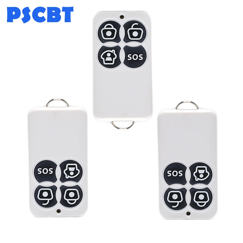 PSCBT 433MHz Wireless Remote Controller 4 buttons arm disarm sos for Home Security Alarm System 3pcs - Famidy.com