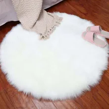 Maxi140 см круглый длинный плюшевый круглый ковер для гостиной, декоративный ковер из искусственной шерсти, ковры для детской комнаты, ковер для спальни, мохнатый ковер