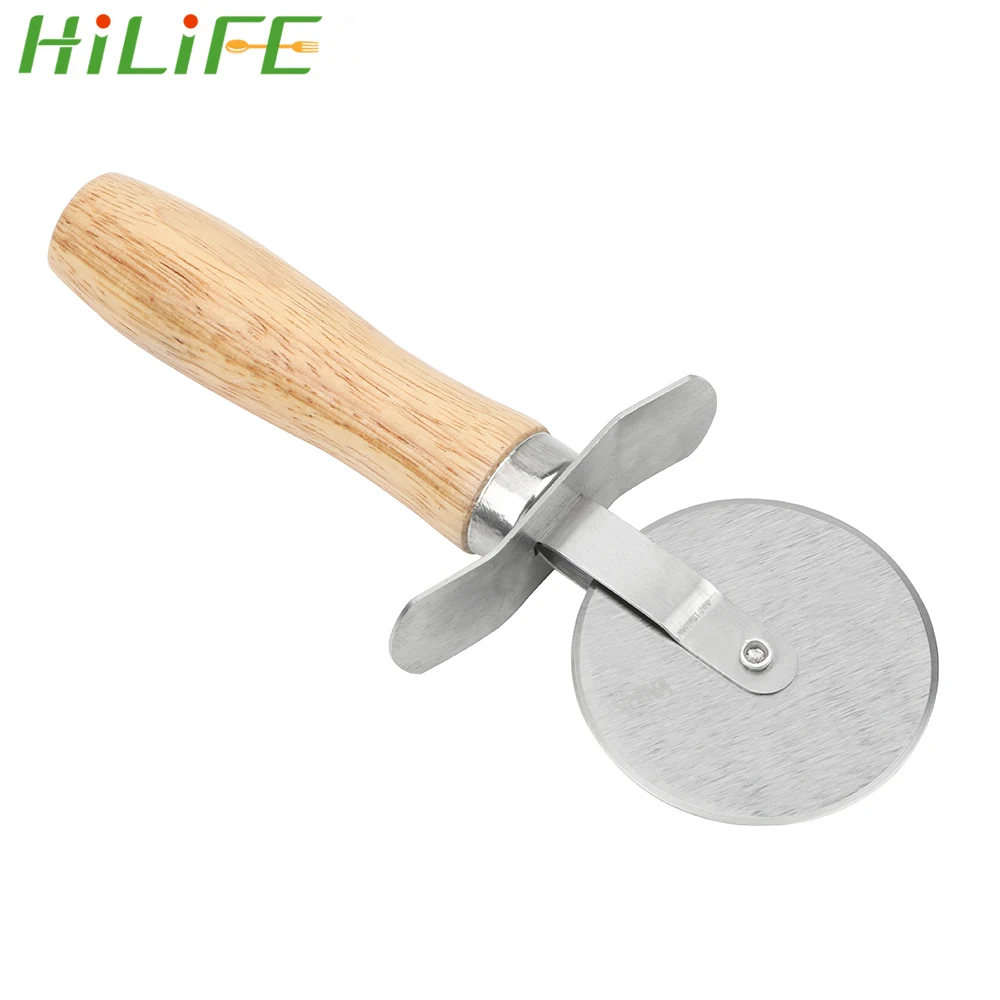 

HILIFE Stainless Steel Pizza Knife With Wooden Handle Round Pizza Cutter Pastry Pasta Dough Baking Tool Home Kitchen Accessories