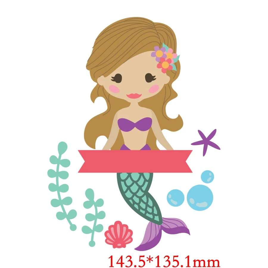 

Lovely Mermaid Ocean Metal Cutting Dies Cut Die Mold Scrapbook Paper Craft Knife Mould Blade Punch Stencils Dies