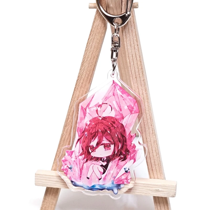 Anime Houseki No Kuni Phosphophyllite Cinnabar Diamond Pendant Keychain Keyring Key Rings New double sided Key Chains (3)