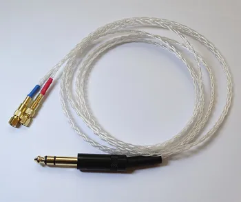 

2.5m 8ft Handmade 8 core 4N OCC Flat braid Silver plated Headphone Upgrade Cable For HIFIMAN HE-5 HE-6 HE-400 HE-500