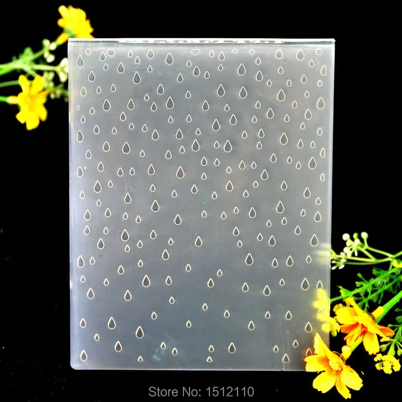 

Raindrop Plastic Embossing Folder For Scrapbook DIY Album Card Tool Plastic Template 12.1x15.3cm KW691040